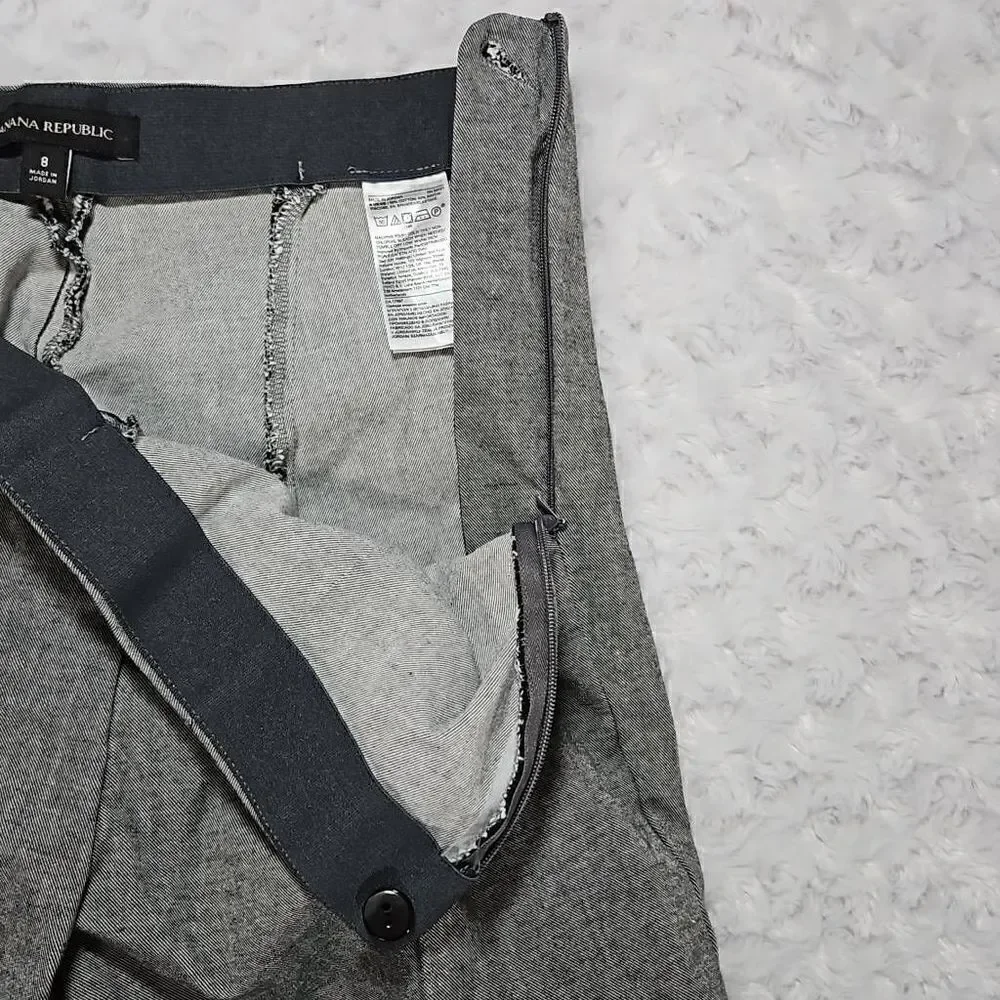 Banana Republic Stretch Ankle Devon Sloan Professional Black and White Pant Wome